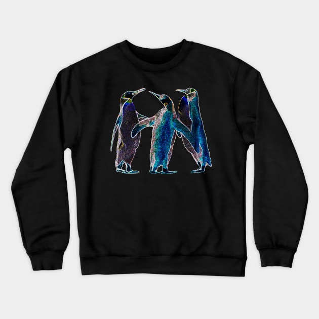 Neon Penguins Crewneck Sweatshirt by Izmet